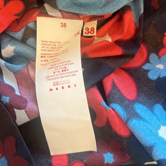 MARNI Floral Cotton Poplin Top - Picture 9 of 12